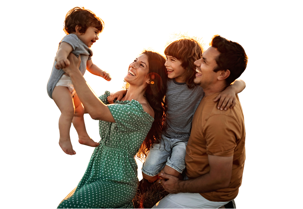 family with two young sons